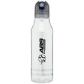 20 Oz. H2go Flip Water Bottle w/Graphite Threaded Lid And Clear Straw